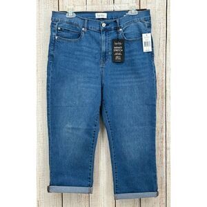 Nicole Miller New York Infinity‎ Stretch Jean Capri's 12 Soho Rolled Cuffs NEW